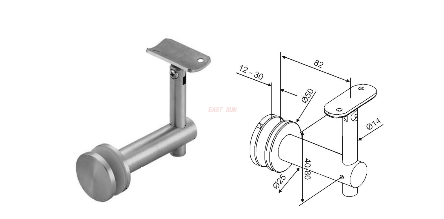 Stainless Steel Balustrade Handrail Support Bracket, Glass Bracket ,Stair Handrail Bracket