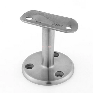 Satin Or Mirror Fixed Railing Support Short 3 Holes Wall Mounted Stainless Steel Handrail Bracket for Staircase