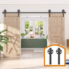Sliding Barn Door Hardware Track Kit for Double Doors Big Spoke Rollers