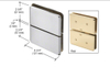 Polished Chrome Senior Prima Series Glass-to-Glass Mount Hinge