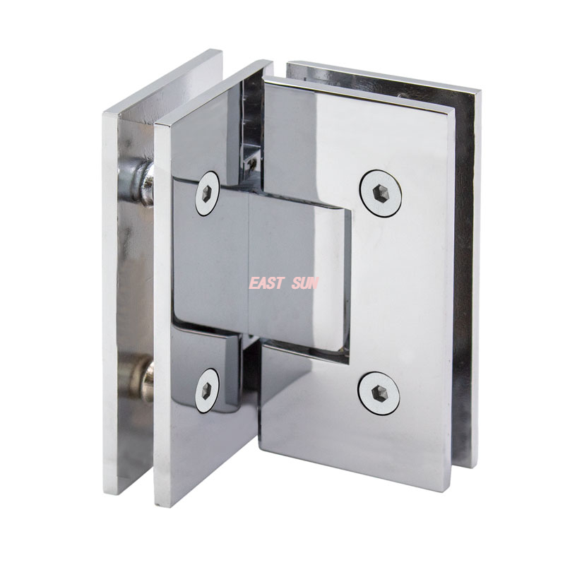 Heavy Duty Matte Black 90 Degree Glass-to-Glass Hinges