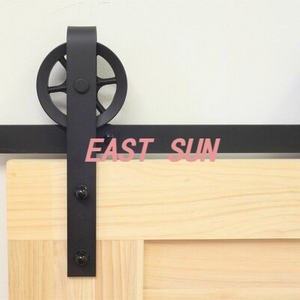 Sliding Barn Door Hardware Track Kit for Double Doors Big Spoke Rollers